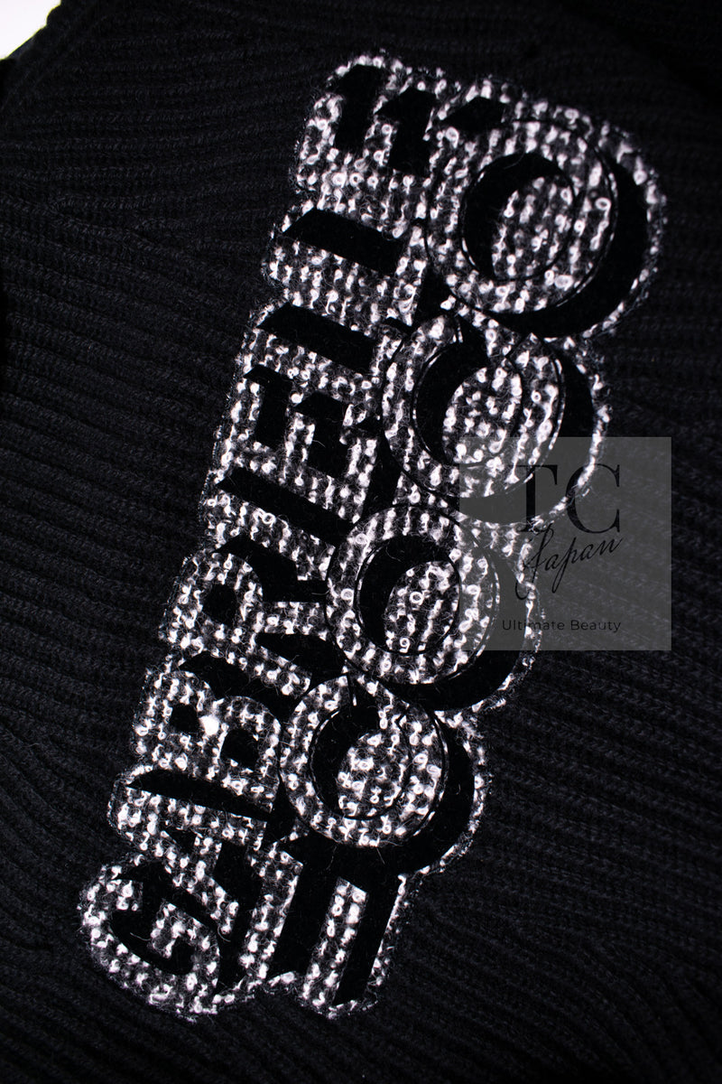 CHANEL 17B Black Gabrielle Coco Cashmere Coat Long Cardigan 38 40 シャネル ブラック ガブリエル ココ カシミア コート ロング カーディガン 即発