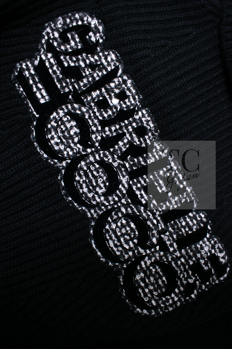CHANEL 17B Black Gabrielle Coco Cashmere Coat Long Cardigan 38 40 シャネル ブラック ガブリエル ココ カシミア コート ロング カーディガン 即発