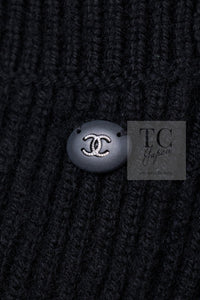 CHANEL 17B Black Gabrielle Coco Cashmere Coat Long Cardigan 38 40 シャネル ブラック ガブリエル ココ カシミア コート ロング カーディガン 即発
