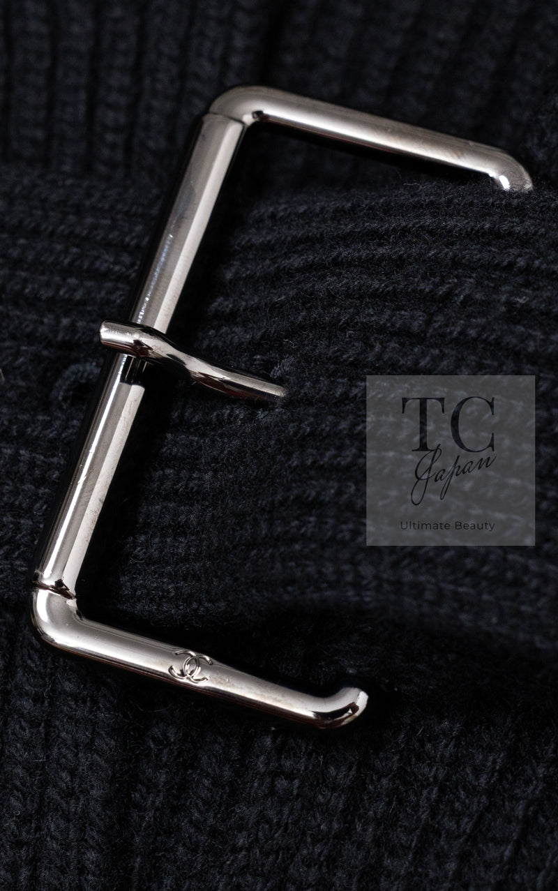 CHANEL 17B Black Gabrielle Coco Cashmere Coat Long Cardigan 38 40 シャネル ブラック ガブリエル ココ カシミア コート ロング カーディガン 即発
