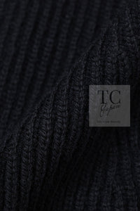 CHANEL 17B Black Gabrielle Coco Cashmere Coat Long Cardigan 38 40 シャネル ブラック ガブリエル ココ カシミア コート ロング カーディガン 即発