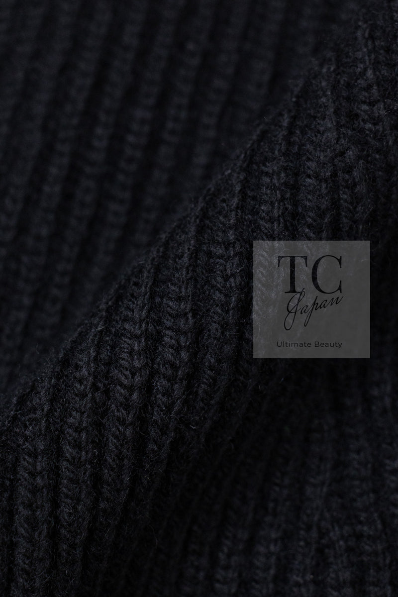 CHANEL 17B Black Gabrielle Coco Cashmere Coat Long Cardigan 38 40 シャネル ブラック ガブリエル ココ カシミア コート ロング カーディガン 即発