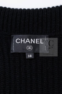 CHANEL 17B Black Gabrielle Coco Cashmere Coat Long Cardigan 38 40 シャネル ブラック ガブリエル ココ カシミア コート ロング カーディガン 即発