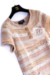CHANEL 18C Beige Peach Knit Dress 42 シャネル ベージュ ピーチ ニット ワンピース 即発