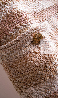 CHANEL 18C Beige Peach Knit Dress 42 シャネル ベージュ ピーチ ニット ワンピース 即発