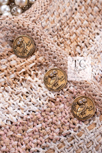 CHANEL 18C Beige Peach Knit Dress 42 シャネル ベージュ ピーチ ニット ワンピース 即発