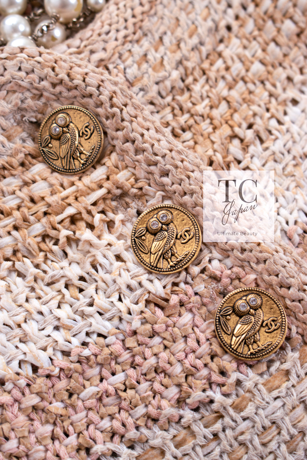 CHANEL 18C Beige Peach Knit Dress 42 シャネル ベージュ ピーチ ニット ワンピース 即発