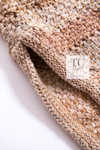 CHANEL 18C Beige Peach Knit Dress 42 シャネル ベージュ ピーチ ニット ワンピース 即発