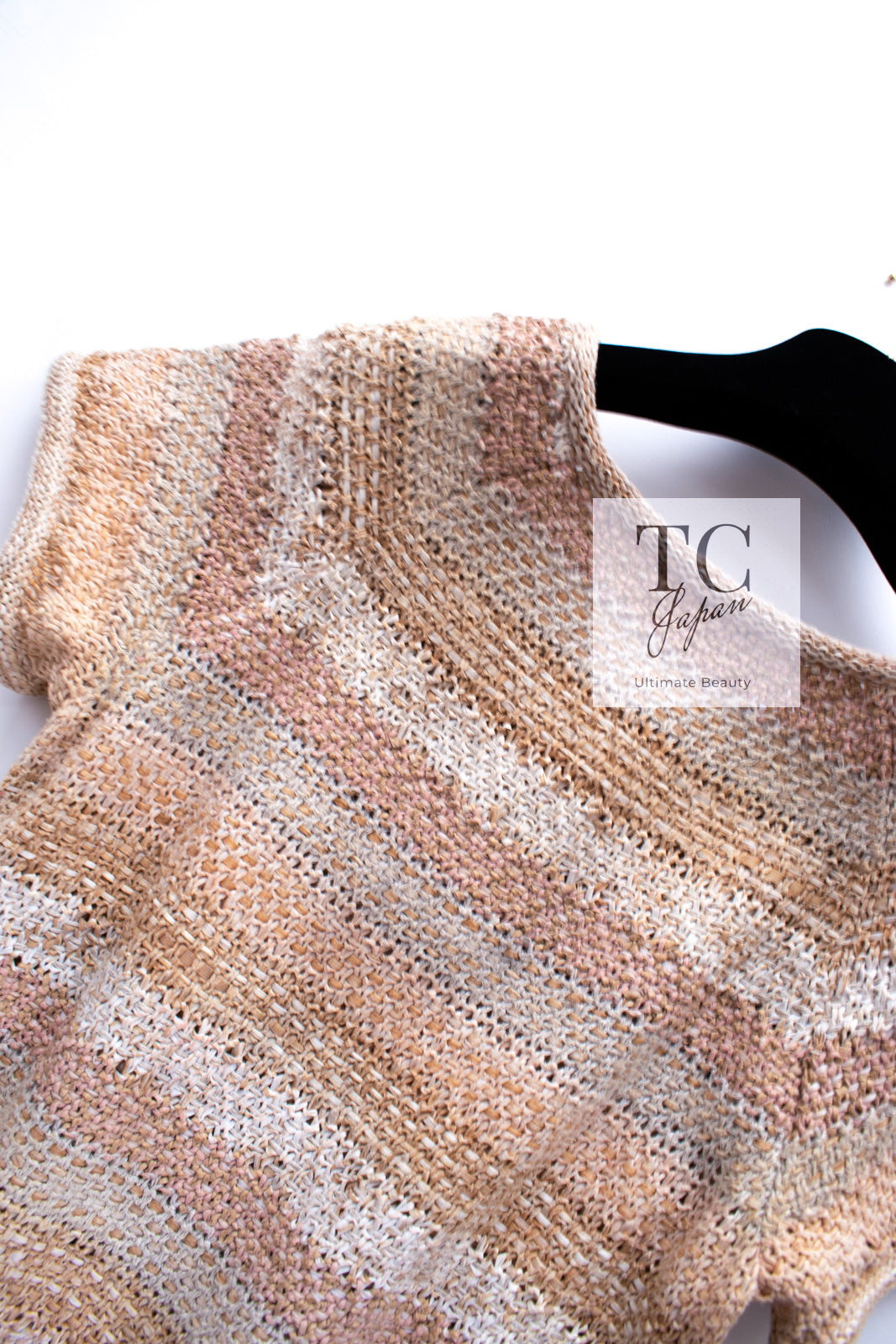 シャネル ワンピース CHANEL ベージュ ピーチ ニット 18C Beige