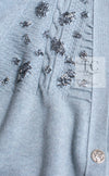 CHANEL 16PF Pale Blue Cashmere 100 Knit Cardigan 50 シャネル ペールブルー カシミヤ 100 ニット カーディガン ハンドメイド シルバー 装飾 即発