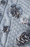 CHANEL 16PF Pale Blue Cashmere 100 Knit Cardigan 50 シャネル ペールブルー カシミヤ 100 ニット カーディガン ハンドメイド シルバー 装飾 即発
