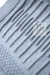 CHANEL 16PF Pale Blue Cashmere 100 Knit Cardigan 50 シャネル ペールブルー カシミヤ 100 ニット カーディガン ハンドメイド シルバー 装飾 即発