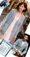 CHANEL 16PF Pale Blue Cashmere 100 Knit Cardigan 50 シャネル ペールブルー カシミヤ 100 ニット カーディガン ハンドメイド シルバー 装飾 即発