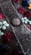CHANEL 15B Charcoal Gray Silk Wool Cashmere Floral Applique Knit Cardigan 38 40 42 シャネル チャコールグレー シルク ウール カシミヤ お花アップリケ ニット カーディガン 即発