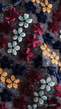 CHANEL 15B Charcoal Gray Silk Wool Cashmere Floral Applique Knit Cardigan 38 40 42 シャネル チャコールグレー シルク ウール カシミヤ お花アップリケ ニット カーディガン 即発