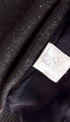 CHANEL 15B Charcoal Gray Silk Wool Cashmere Floral Applique Knit Cardigan 38 40 42 シャネル チャコールグレー シルク ウール カシミヤ お花アップリケ ニット カーディガン 即発