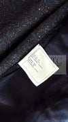 CHANEL 15B Charcoal Gray Silk Wool Cashmere Floral Applique Knit Cardigan 38 40 42 シャネル チャコールグレー シルク ウール カシミヤ お花アップリケ ニット カーディガン 即発
