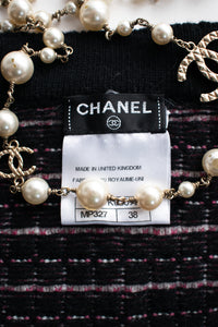 CHANEL 11S Pink Rhinestone Trim Cashmere Knit Jacket Cardigan 36 38 40 50 シャネル ピンク 豪華 ラインストーン カシミア ニット ジャケット カーディガン 即発 - TC JAPAN