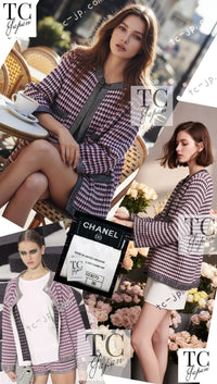 CHANEL 11S Pink Rhinestone Trim Cashmere Knit Jacket Cardigan 36 38 40 50 シャネル ピンク 豪華 ラインストーン カシミア ニット ジャケット カーディガン 即発 - TC JAPAN