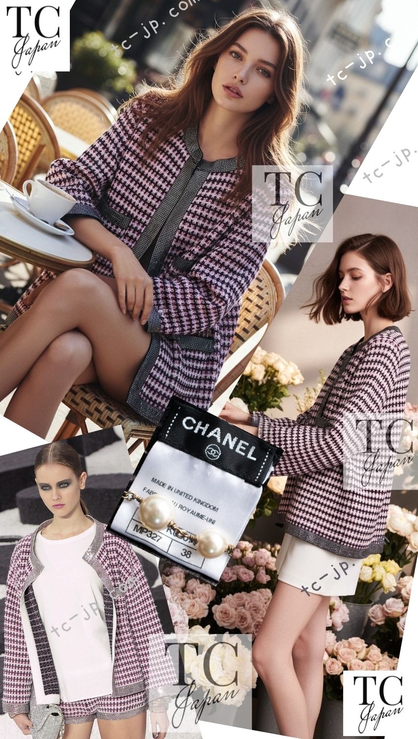 CHANEL 11S Pink Rhinestone Trim Cashmere Knit Jacket Cardigan 36 38 40 50 シャネル ピンク 豪華 ラインストーン カシミア ニット ジャケット カーディガン 即発 - TC JAPAN