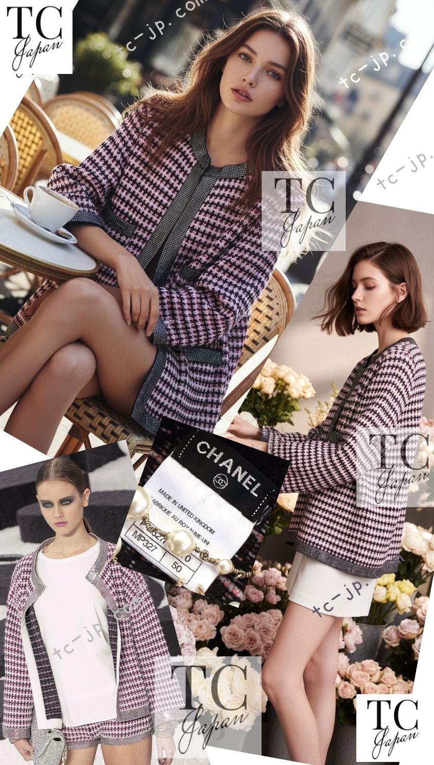 CHANEL 11S Pink Rhinestone Trim Cashmere Knit Jacket Cardigan 36 38 40 50 シャネル ピンク 豪華 ラインストーン カシミア ニット ジャケット カーディガン 即発 - TC JAPAN