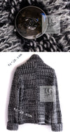 CHANEL 11A Gray Cashmere Silk Wool Chain Knit Cardigan 38 40 シャネル グレー カシミヤ シルク ウール チェーン アクセサリー ニット カーディガン 即発