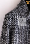 CHANEL 11A Gray Cashmere Silk Wool Chain Knit Cardigan 38 40 シャネル グレー カシミヤ シルク ウール チェーン アクセサリー ニット カーディガン 即発