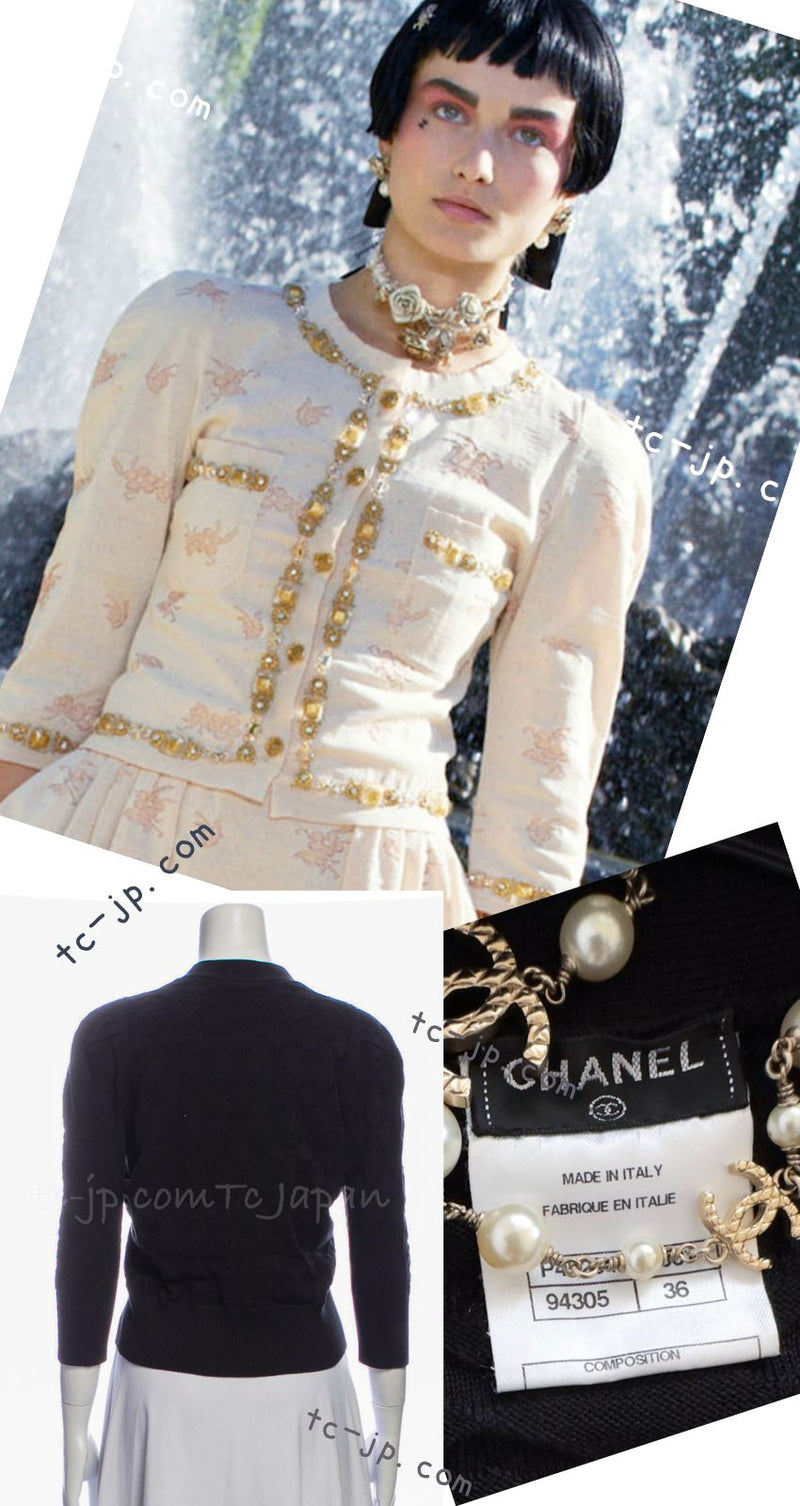 CHANEL 13C Black CC Buttons Cotton Knit Cardigan 36 38 シャネル ブラック ココボタン コットン ニット カーディガン 即発