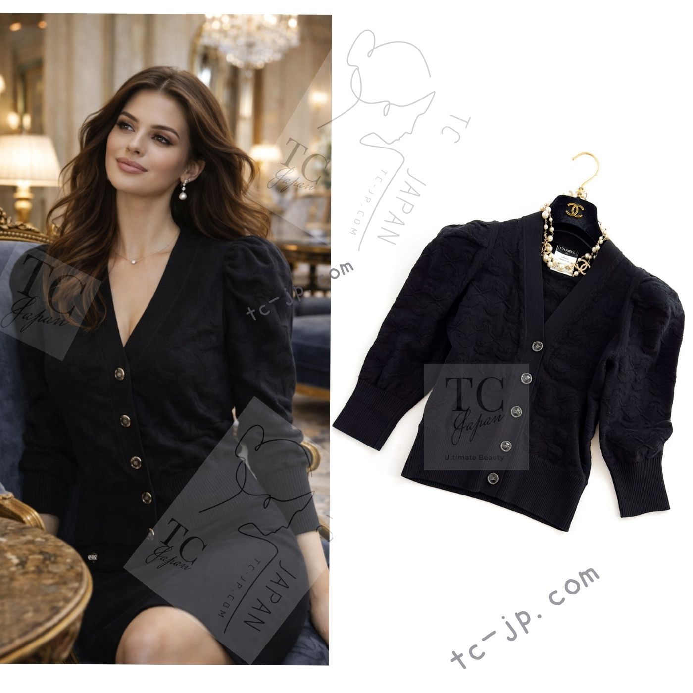 CHANEL 13C Black CC Buttons Cotton Knit Cardigan 34 シャネル ブラック ココボタン コットン ニット カーディガン 即発