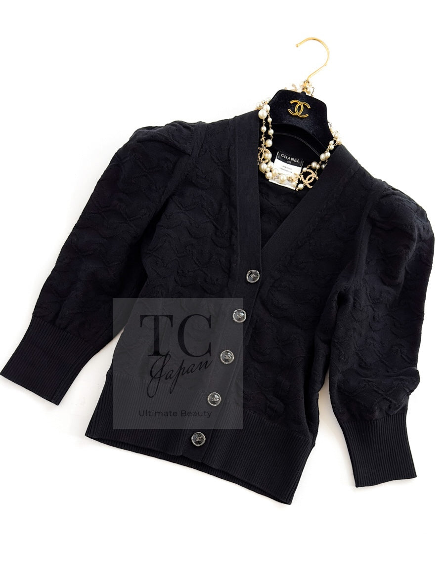 CHANEL 13C Black CC Buttons Cotton Knit Cardigan 34 シャネル ブラック ココボタン コットン ニット カーディガン 即発