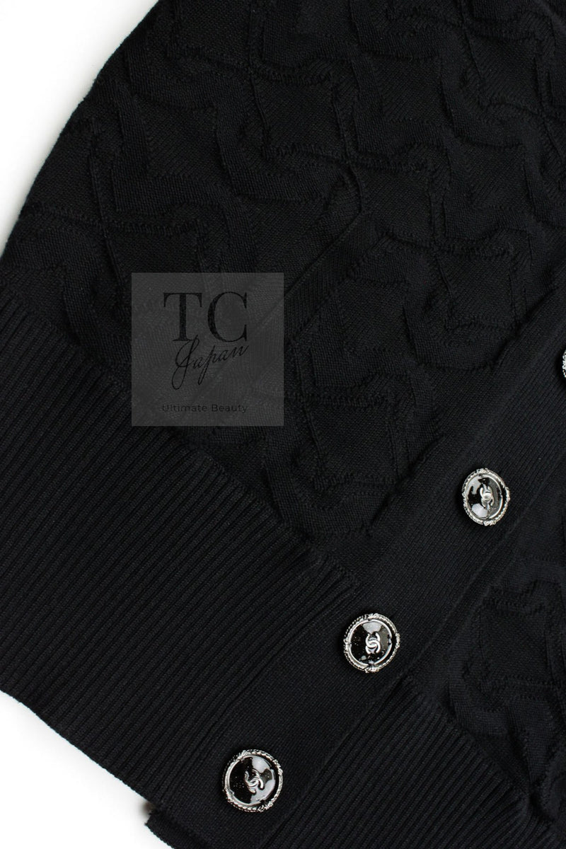 CHANEL 13C Black CC Buttons Cotton Knit Cardigan 36 38 シャネル ブラック ココボタン コットン ニット カーディガン 即発