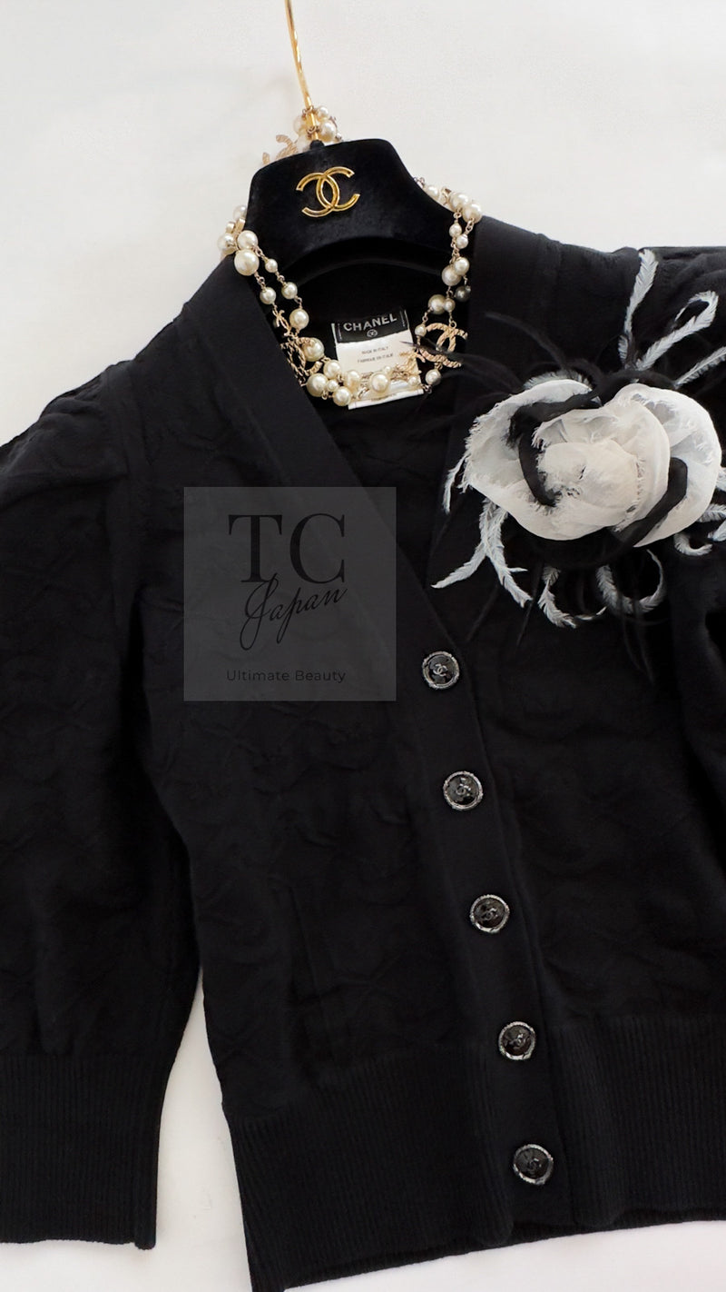 CHANEL 13C Black CC Buttons Cotton Knit Cardigan 36 38 シャネル ブラック ココボタン コットン ニット カーディガン 即発