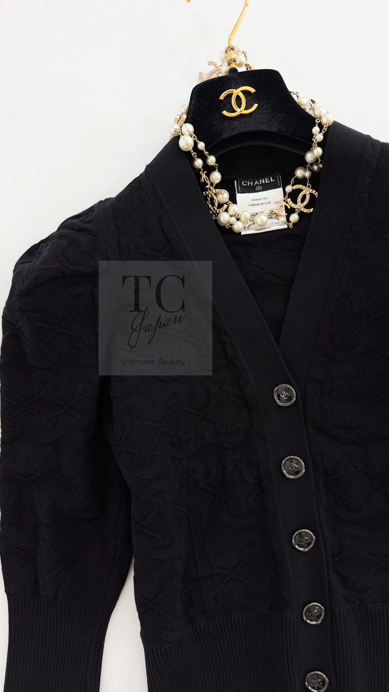 CHANEL 13C Black CC Buttons Cotton Knit Cardigan 36 38 シャネル ブラック ココボタン コットン ニット カーディガン 即発