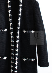 CHANEL 07A Black Cashmere Wool Angora Knit Cardigan Coat 36 38 シャネル ブラック カシミヤ ウール アンゴラ ニット コート カーディガン 即発