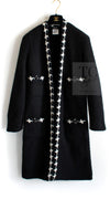 CHANEL 07A Black Cashmere Wool Angora Knit Cardigan Coat 36 38 シャネル ブラック カシミヤ ウール アンゴラ ニット コート カーディガン 即発