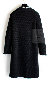 CHANEL 07A Black Cashmere Wool Angora Knit Cardigan Coat 36 38 シャネル ブラック カシミヤ ウール アンゴラ ニット コート カーディガン 即発