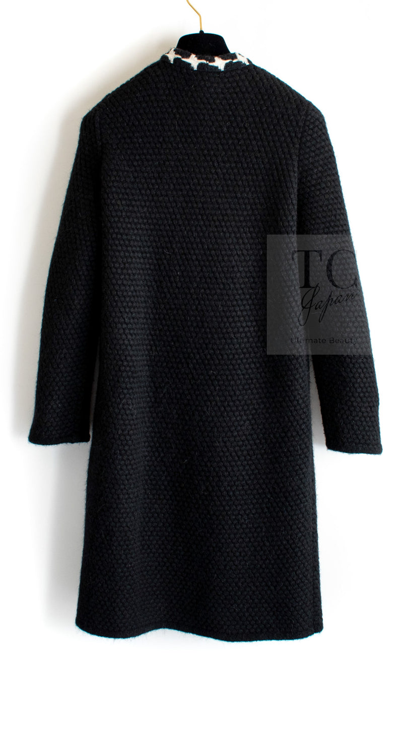 CHANEL 07A Black Cashmere Wool Angora Knit Cardigan Coat 36 38 シャネル ブラック カシミヤ ウール アンゴラ ニット コート カーディガン 即発