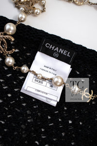 CHANEL 11S Black CC Chain Cotton Knit Cardigan 38 シャネル ブラック CC チェーン コットン ニット カーディガン 即発