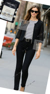 CHANEL 11S Black CC Chain Cotton Knit Cardigan 40 42 シャネル ブラック CC チェーン コットン ニット カーディガン 即発