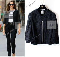 CHANEL 11S Black CC Chain Cotton Knit Cardigan 40 42 シャネル ブラック CC チェーン コットン ニット カーディガン 即発