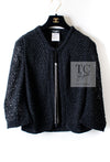 CHANEL 11S Black CC Chain Cotton Knit Cardigan 38 シャネル ブラック CC チェーン コットン ニット カーディガン 即発