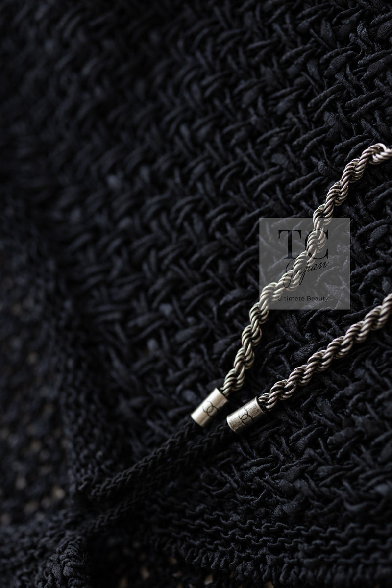 CHANEL 11S Black CC Chain Cotton Knit Cardigan 38 シャネル ブラック CC チェーン コットン ニット カーディガン 即発