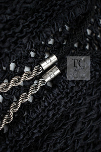 CHANEL 11S Black CC Chain Cotton Knit Cardigan 38 シャネル ブラック CC チェーン コットン ニット カーディガン 即発