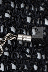 CHANEL 11S Black CC Chain Cotton Knit Cardigan 38 シャネル ブラック CC チェーン コットン ニット カーディガン 即発