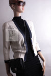 CHANEL 13C Beige Ivory Navy Cotton Knit Cardigan 38 40 シャネル ベージュ アイボリー ネイビー コットン ニット カーディガン 即発