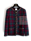 CHANEL 13PF Red Green Blue Gripoix Button Cashmere Cardigan 38 シャネル レッド グリーン ブルー グリポワ 宝石 ボタン カシミア カーディガン 即発