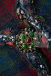 CHANEL 13PF Red Green Blue Gripoix Button Cashmere Cardigan 38 シャネル レッド グリーン ブルー グリポワ 宝石 ボタン カシミア カーディガン 即発