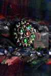 CHANEL 13PF Red Green Blue Gripoix Button Cashmere Cardigan 38 シャネル レッド グリーン ブルー グリポワ 宝石 ボタン カシミア カーディガン 即発