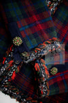 CHANEL 13PF Red Green Blue Gripoix Button Cashmere Cardigan 38 シャネル レッド グリーン ブルー グリポワ 宝石 ボタン カシミア カーディガン 即発