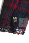 CHANEL 13PF Red Green Blue Gripoix Button Cashmere Cardigan 38 シャネル レッド グリーン ブルー グリポワ 宝石 ボタン カシミア カーディガン 即発